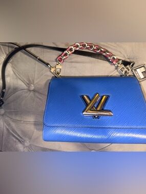 Louis Vuitton Royal Blue Epi Leather Crossbody with Chain Detail